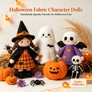 Halloween Fabric Character Dolls