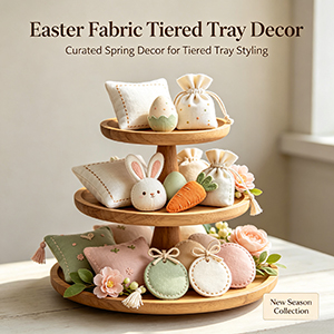 Easter Fabric Tiered Tray Decor
